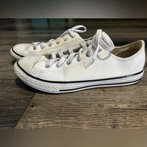 Converse All Star White Leather Sneakers, sz